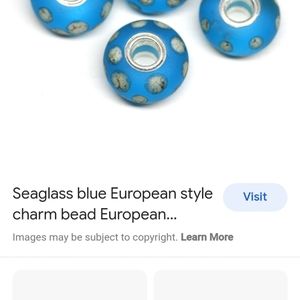 Sea Glass Blue European Style charm